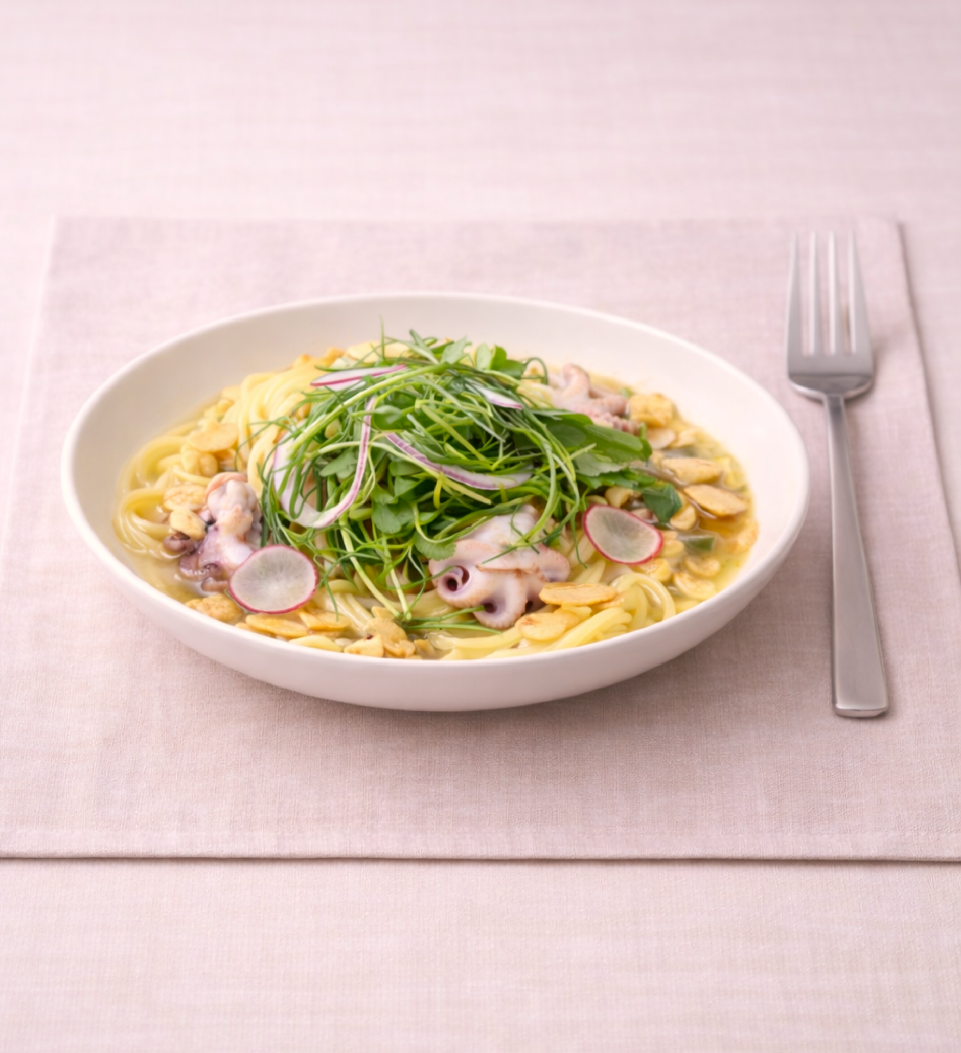 봄나물주꾸미국물파스타